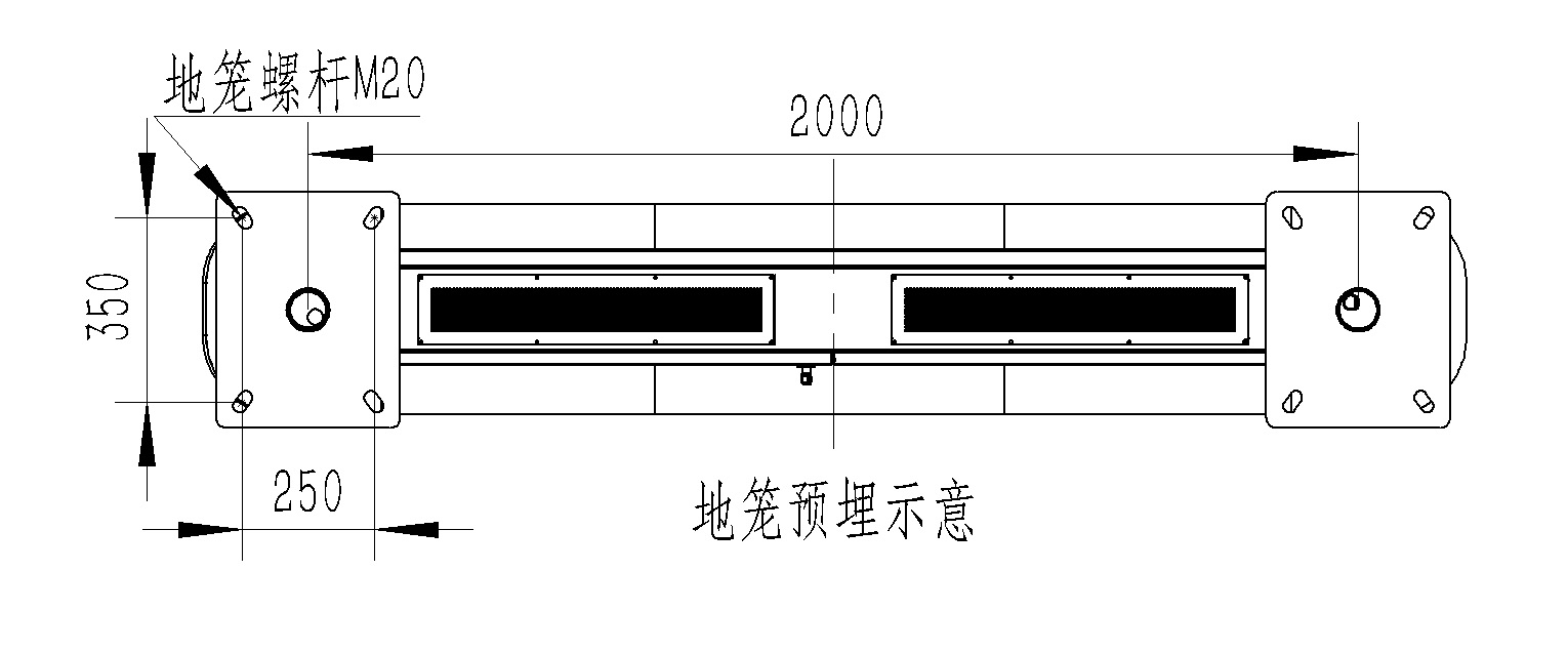 全彩屏負氧離子監測站地籠預埋示意圖